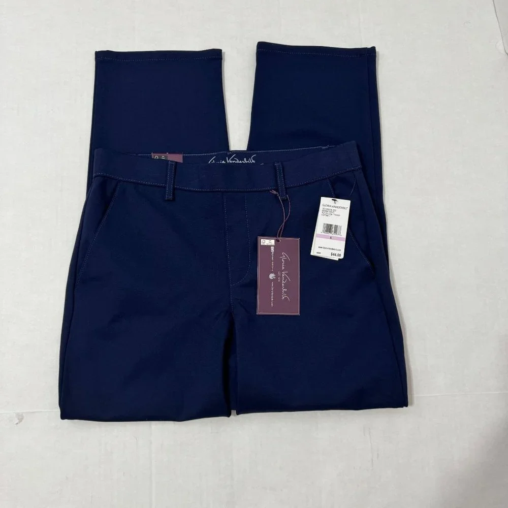 Gloria Vanderbilt NWT Sz 6 Marine Navy Pull On Crop Trouser - Picture 12 of 12